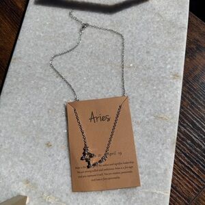 Silver Aries Zodiac Constellation Necklace